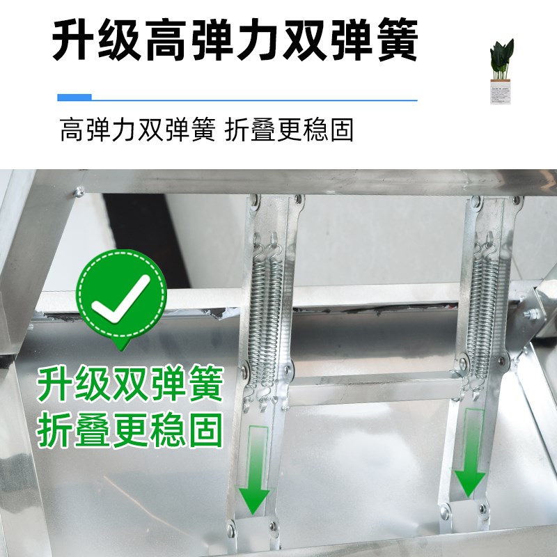 加厚商用不锈钢j折叠桌子吃饭小方桌餐桌长方形户外摆摊烧烤便携