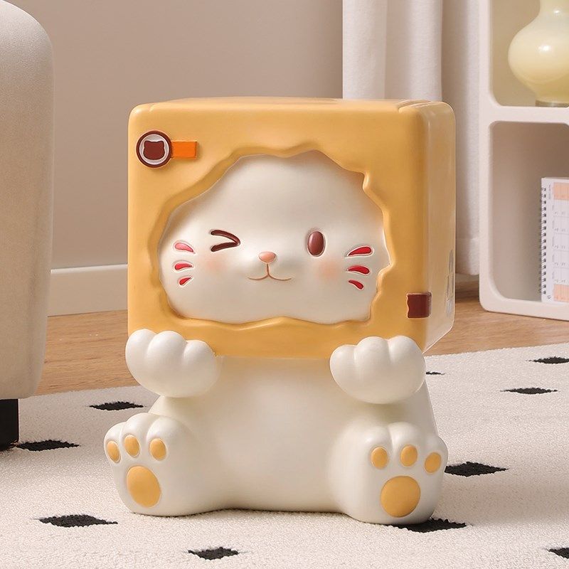 创意可爱小e猫换鞋凳入户门玄关摆件新家的100个快递乔迁新居礼物,家居饰品,落地摆件,淘宝优惠券,粉丝福利购,淘宝优惠卷