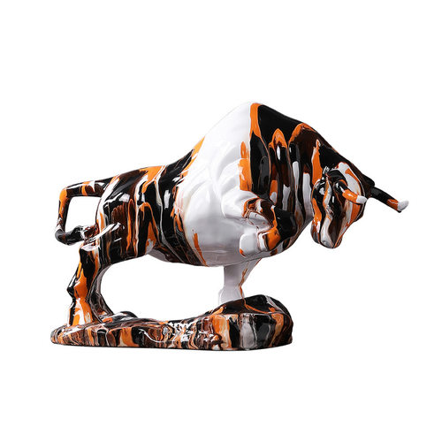 现代简约轻奢家居客厅电视柜样板房儿童房树脂炫彩可Y爱牛装饰摆