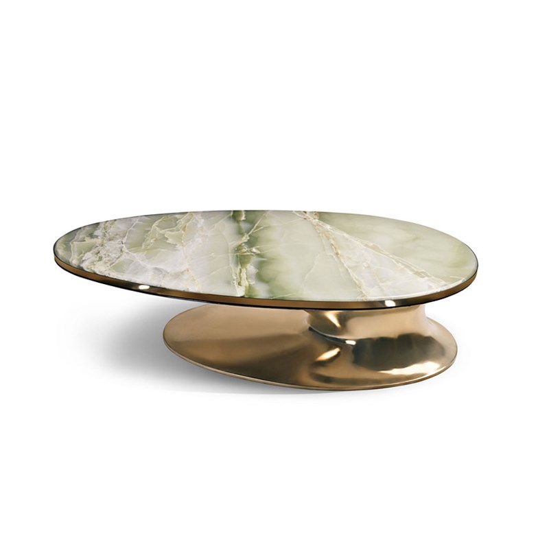 北欧创意b新款现代简约轻奢大理石茶几欧式客厅家用圆形单向茶桌