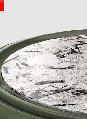 OWiWO 北欧极简圆q形茶几客厅家用设计师创意雪山兰奢石茶几简约