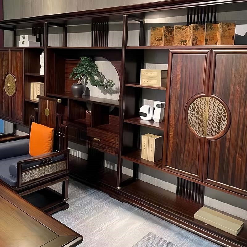 新中式老板桌实木l办公桌椅组合办公室家具简约现代总裁大班台定