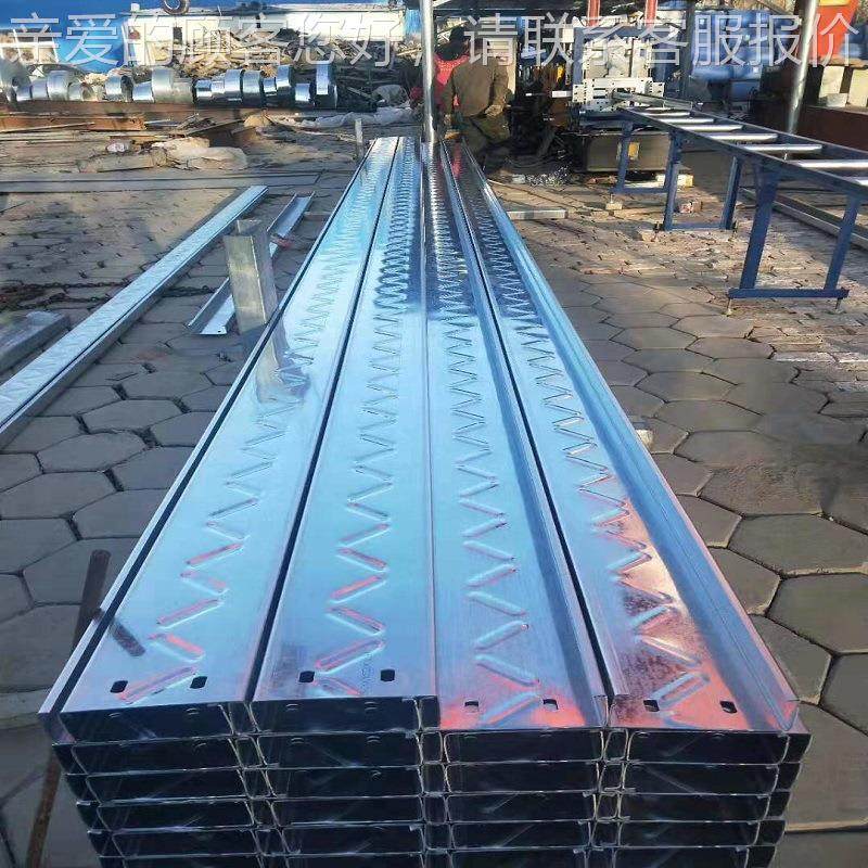 免浇筑楼承板 高锌层耐腐蚀檩条 压花C型钢 带楞压型钢板规格齐全