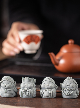 创意西游记师徒四人茶宠小摆件中国风唐僧悟空鱼缸盆栽桌面装饰品