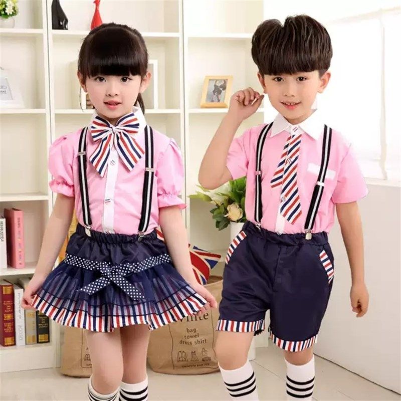 六一儿童节演出服幼儿园男合唱团女童朗诵服装男童表演背带裤套装