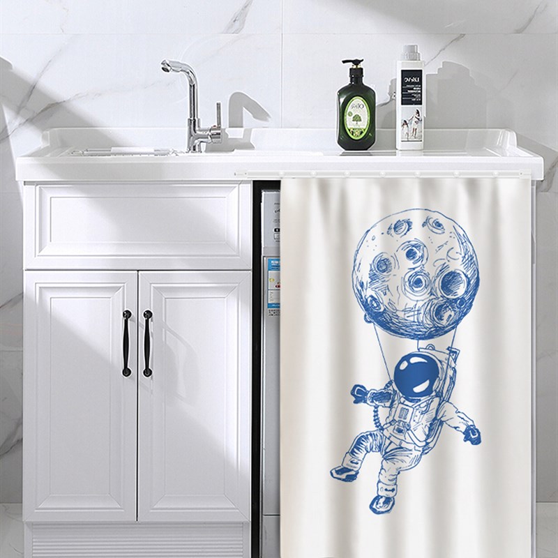 柜子遮挡帘衣柜柜帘防尘帘免打孔门帘滑轨书柜鞋柜遮丑布遮丑帘子