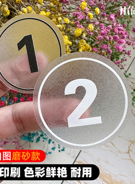数字编码号防水超透贴纸磨砂面