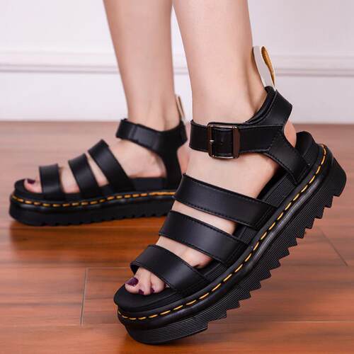 2024 Summer New Thick-soled Sandals Women's Leather Roma