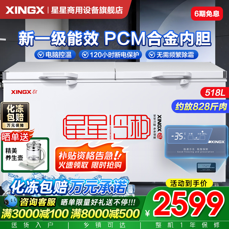 星星冰柜商用大容量零下40度冷柜