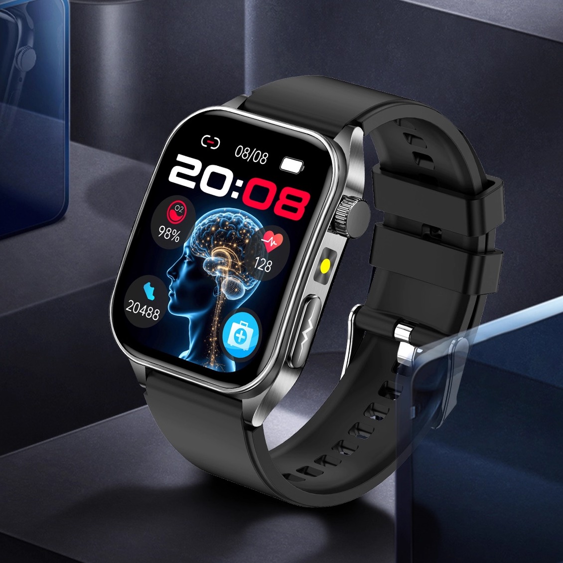 Kdone医疗级【激光理疗三高】无创血糖血压血脂尿酸血氧智能通话手表血压尿酸血脂心电图体温睡眠防水手环