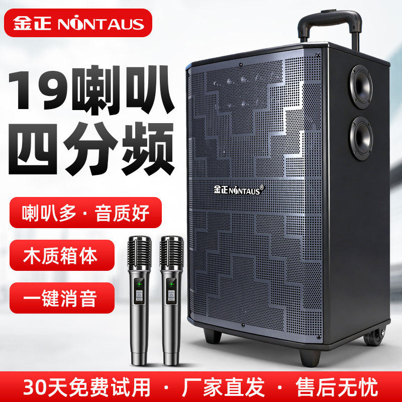 金正广场舞拉杆音响户外演出K歌舞台蓝牙音箱店铺专用大功率音量