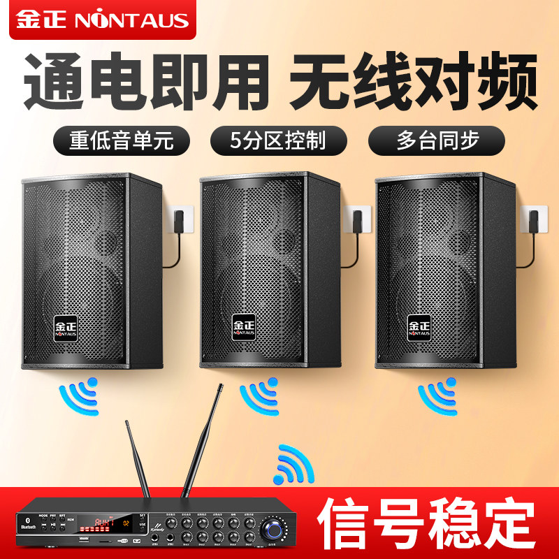金正12寸家庭KTV音响套装重低音会议室舞蹈健身演讲培训商用音箱