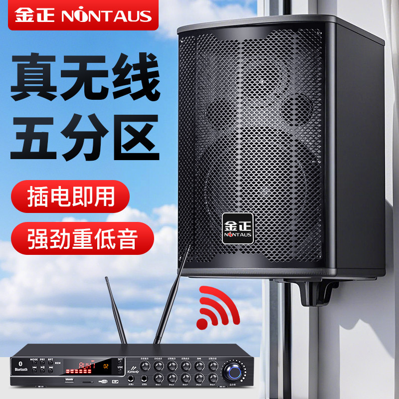 金正12寸店铺专用壁挂无线音响重低音会议舞蹈健身房餐厅商用音箱