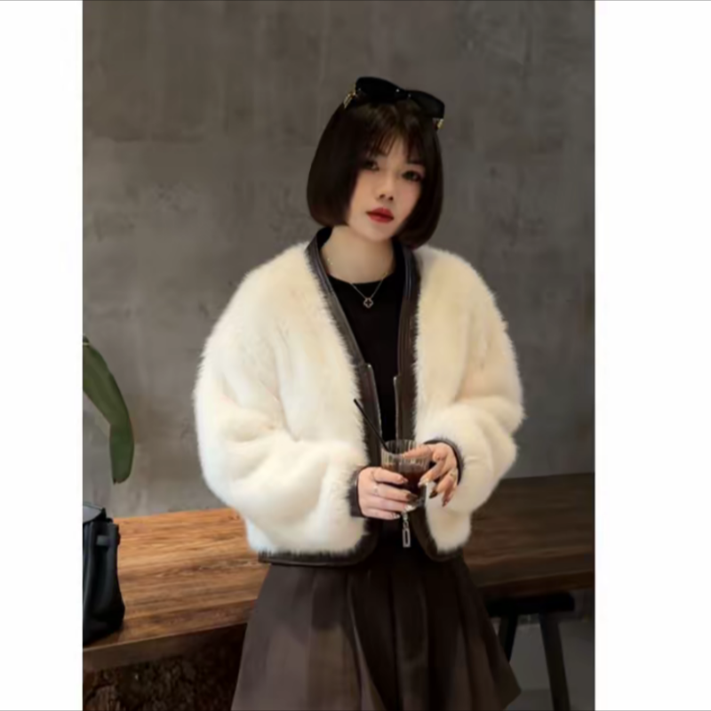 小香风皮毛一体外套女