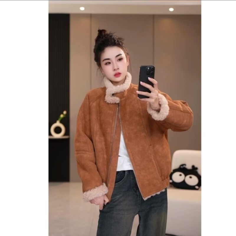 秋恋人常规休闲纯色外套显瘦