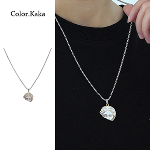 艺术个性雕塑项链吊坠小众设计网红卫衣链百搭男女欧美