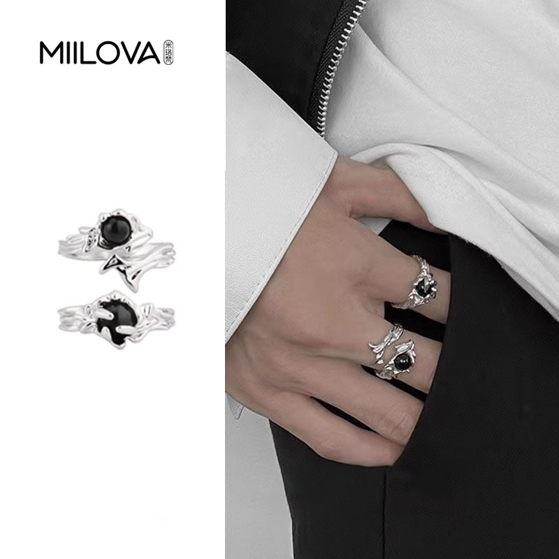 暗黑风荆棘戒指男女同款小众设计情侣自律指环冷淡风个性开口百搭 - 封面