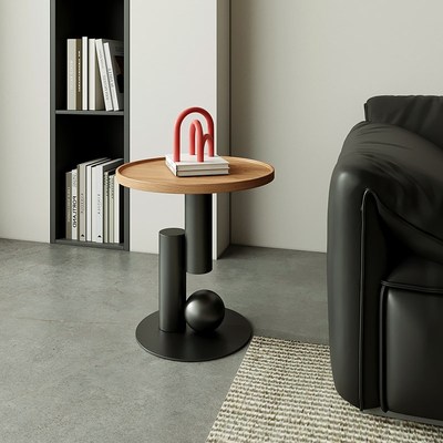 现代简约实木创意边m几设计师轻奢客厅北欧沙发高级感小茶几床边