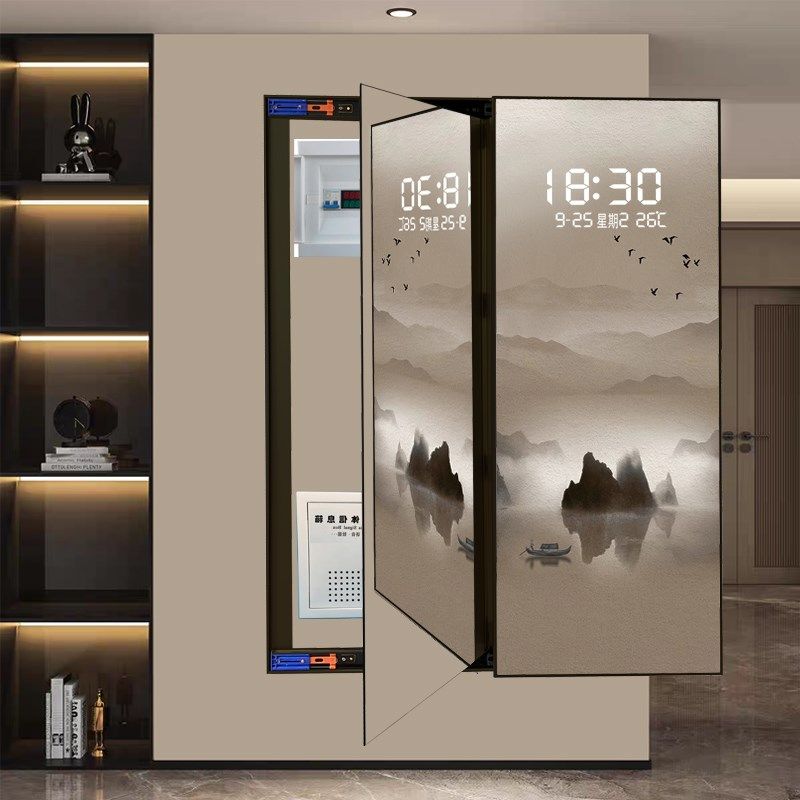 隐藏镜子电箱装饰画遮挡强弱电箱信号箱壁带钟表全身X镜穿衣镜挂,家居饰品,现代装饰画,淘宝优惠券,粉丝福利购,淘宝优惠卷