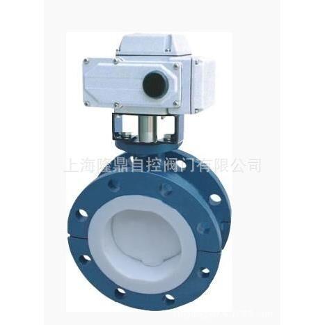 中隆鼎控供应D971F46电动衬氟对夹法兰耐腐酸碱化工农药蝶阀