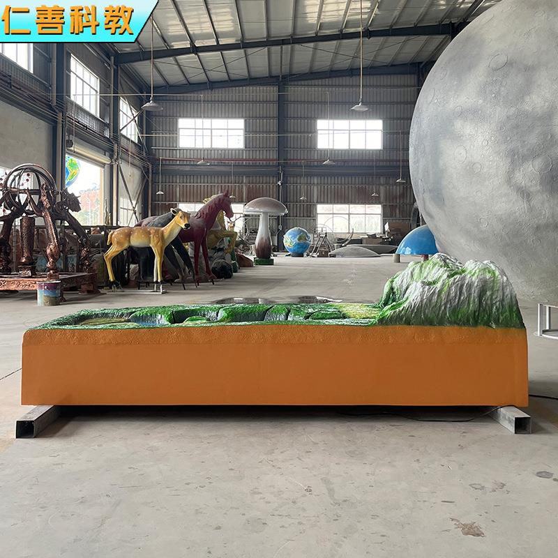 河流侵蚀水循环地理园模型 厂家直销地形地貌等模型玻璃钢出厂价