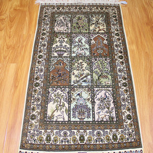 毯译 出口伊朗波斯手工真丝地毯 76x130厘米