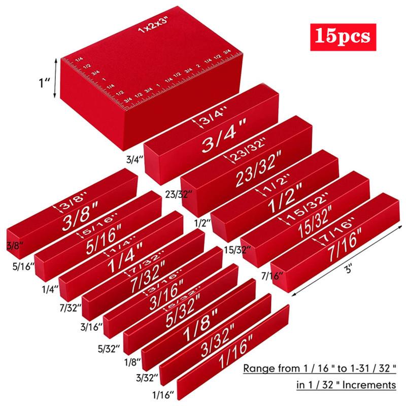 15件套台锯 设置块高度计套件 Setup Blocks guage 平垫块量块