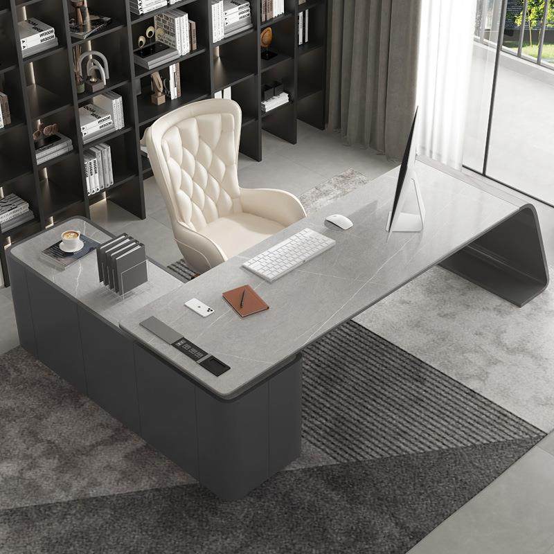 新款办公桌老板桌简约大班桌岩板桌商用办公家具经理主管办公桌椅