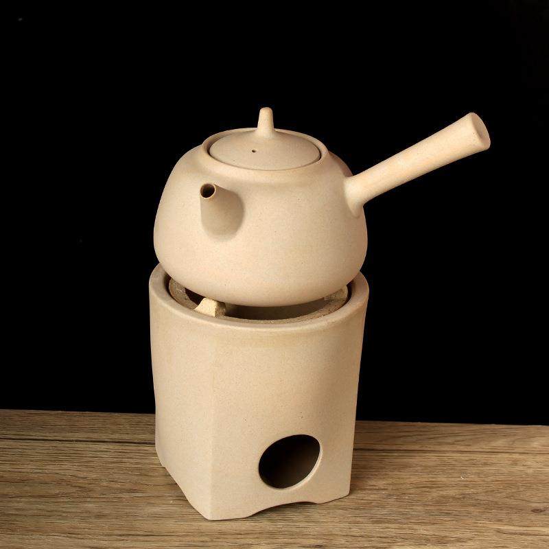 白泥炭炉日式烧水壶煮茶器陶壶侧把壶茶炉套装煮茶壶凉炉耐热陶壶