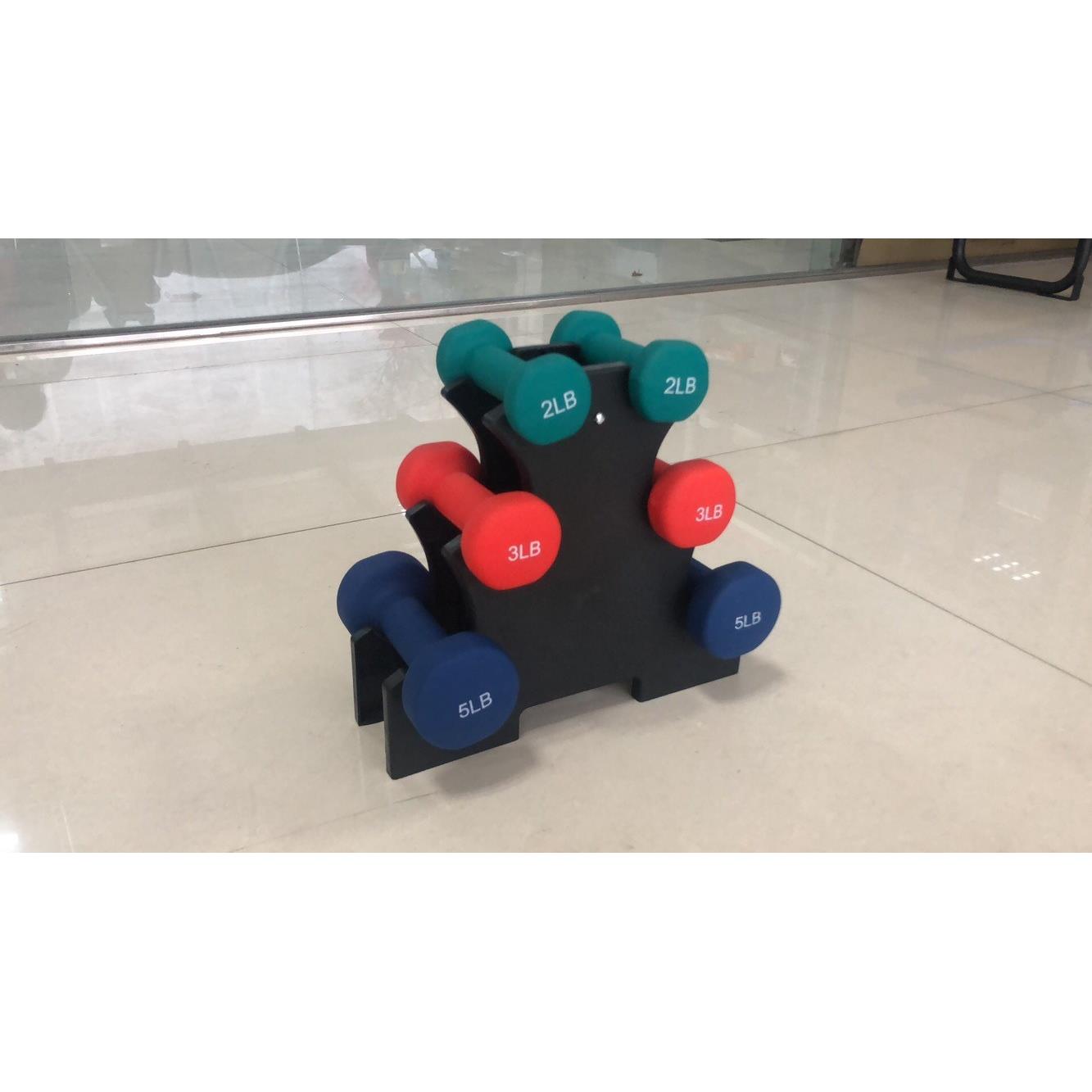 浸塑哑铃套装哑铃女士健身家用瑜伽塑形器材六角浸塑磨砂小哑铃