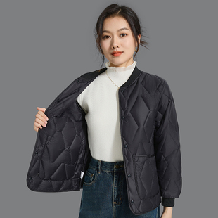 2025秋冬季羽绒棉袄女士加绒棉衣轻薄棉服加厚保暖内胆罗纹领外套