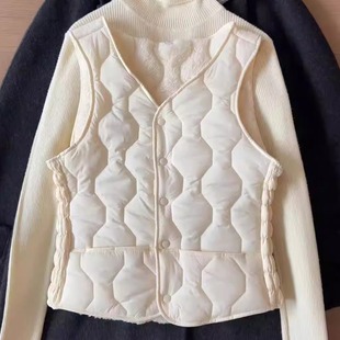 小红书爆款 内外穿百搭内胆 马夹2025秋冬羽绒棉马甲女加绒保暖短款