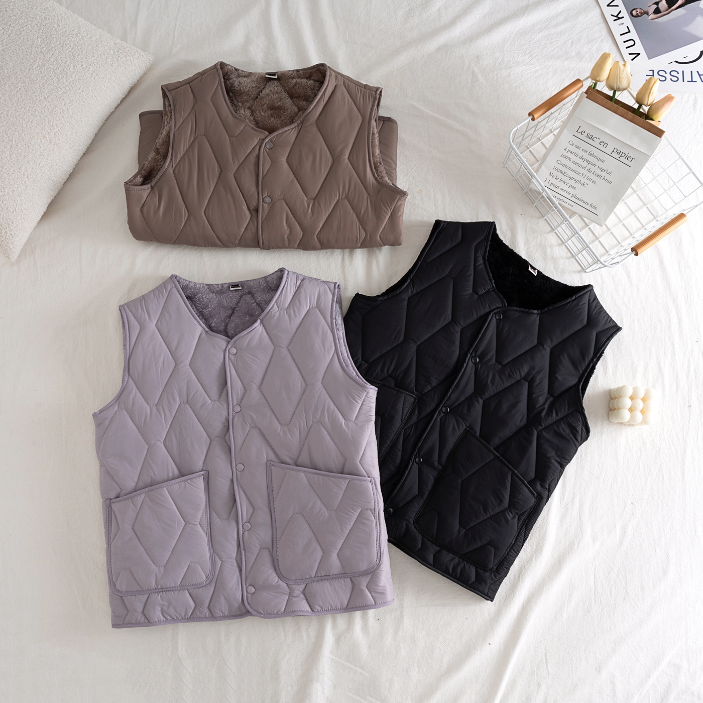 羽绒棉马甲男轻薄秋冬打底保暖背心坎肩内胆棉袄内穿大码宽松外套