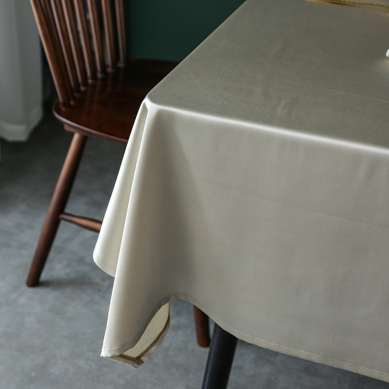 如丝般质感 长方形纯色桌布餐桌布艺