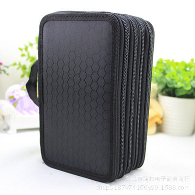 新款现货素描笔袋孔大容量彩铅笔盒文具画笔美术美甲收纳袋72孔