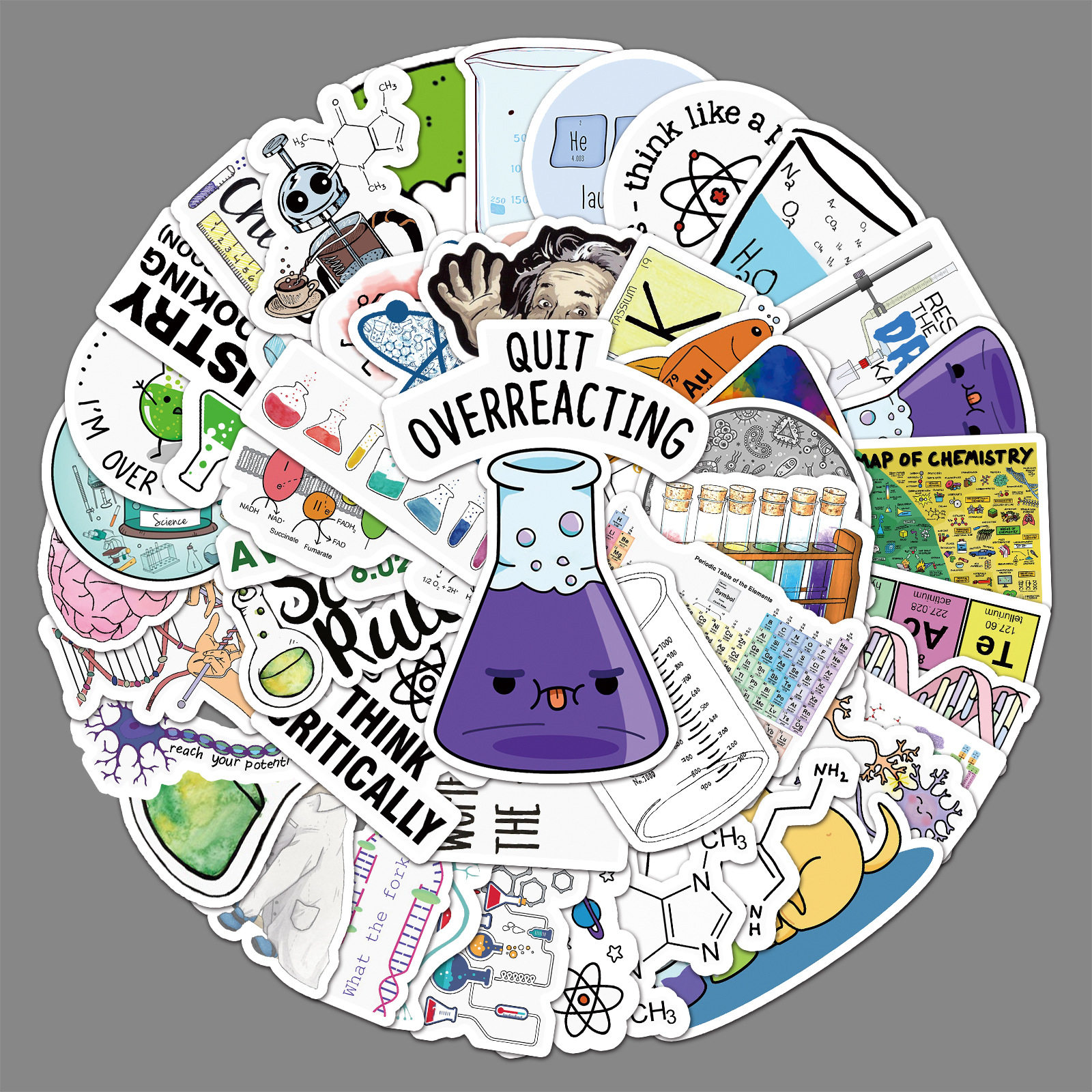 50张ins风化学方程式个性DIY装饰咕卡笔记本电脑滑板车汽车贴纸