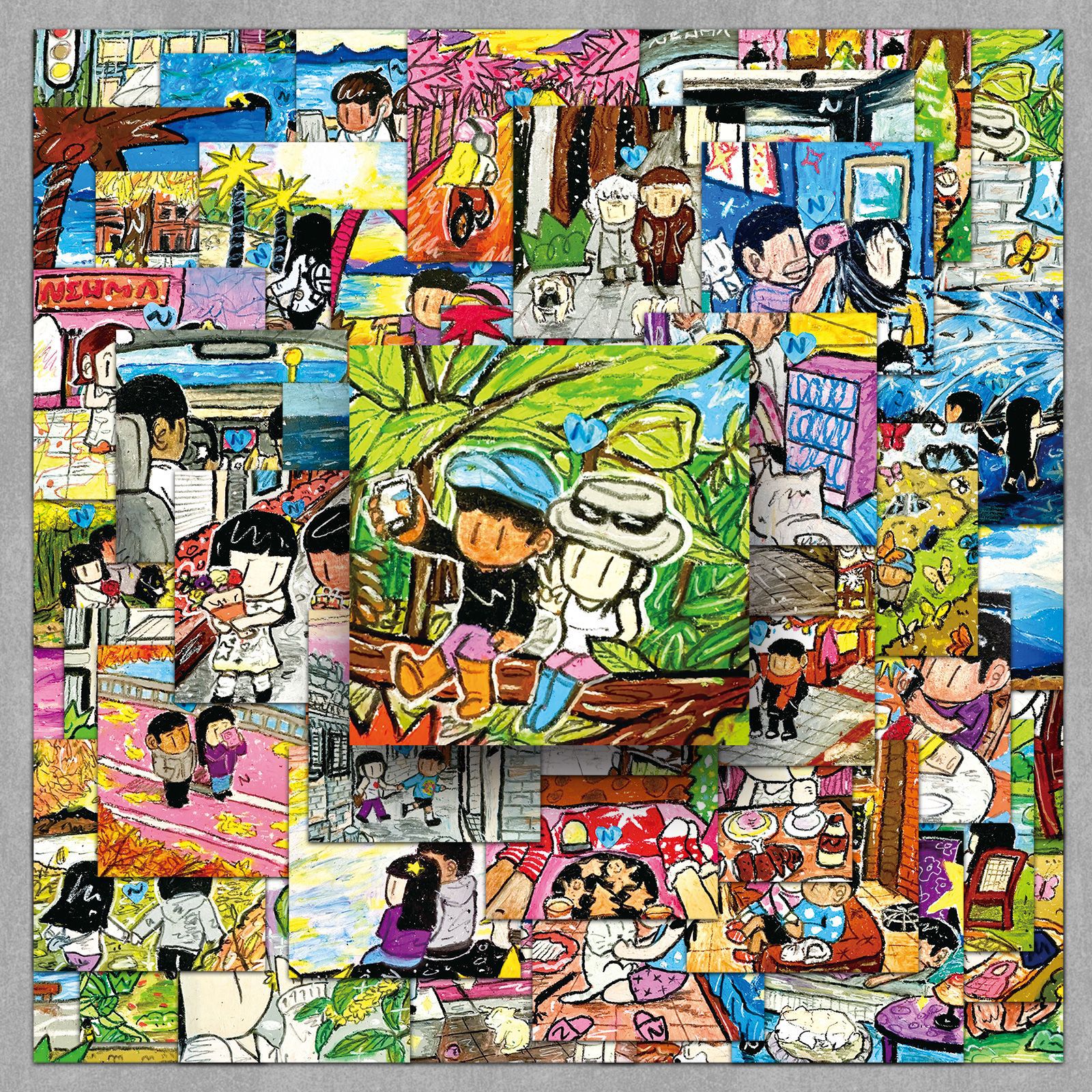 54张newmasus贴画个性艺术作品绘画周边装饰手账水杯咕卡文具贴纸