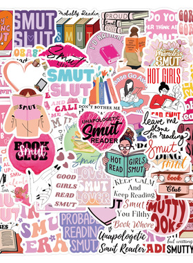 60张smut book卡通书本涂鸦贴纸装饰手账文具水杯电脑防水贴画