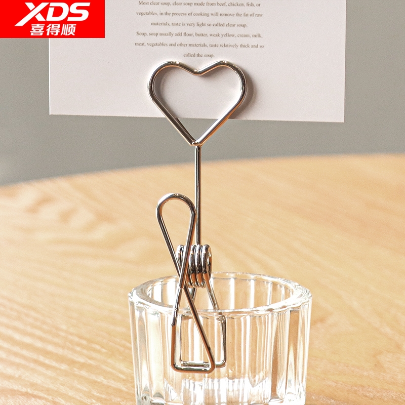 不锈钢双头夹价格展示牌立牌商品标价签标价牌台卡菜单架广告夹子菜品标签牌面包店蛋糕点心展示架产品标识牌