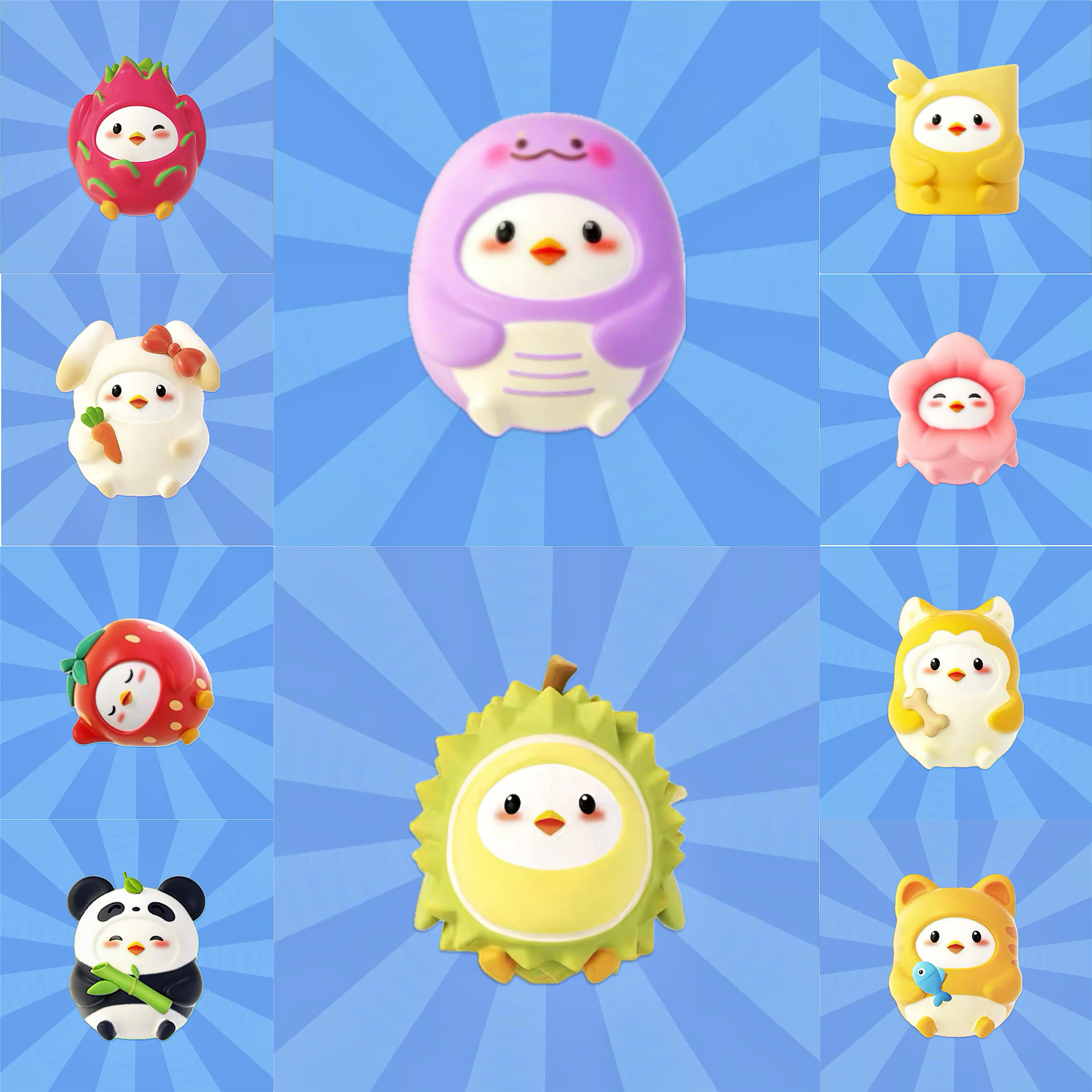 蚂蚁庄园全家养小鸡水果系列合集盲盒周边小鸡摆件收藏品送人礼物