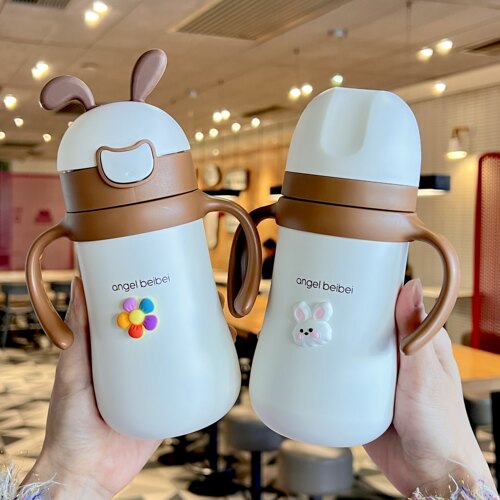 新款婴儿保温杯6个月宝宝保温奶瓶316两用儿童吸管水杯学饮杯外出