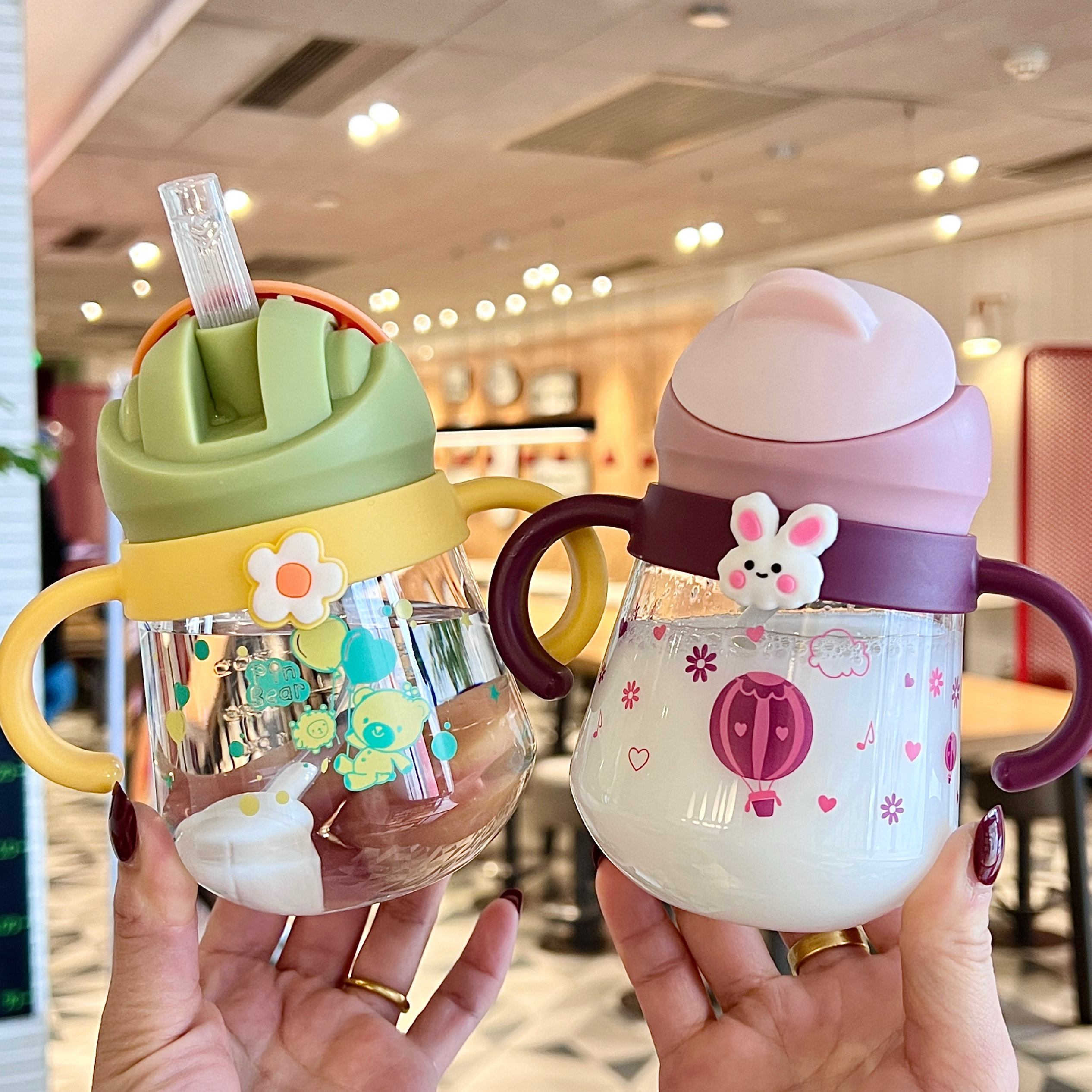 新款婴儿学饮杯幼儿园宝宝重力球奶瓶6个月以上儿童喝奶刻度水杯,餐饮具,吸管杯,淘宝优惠券,粉丝福利购,淘宝优惠卷