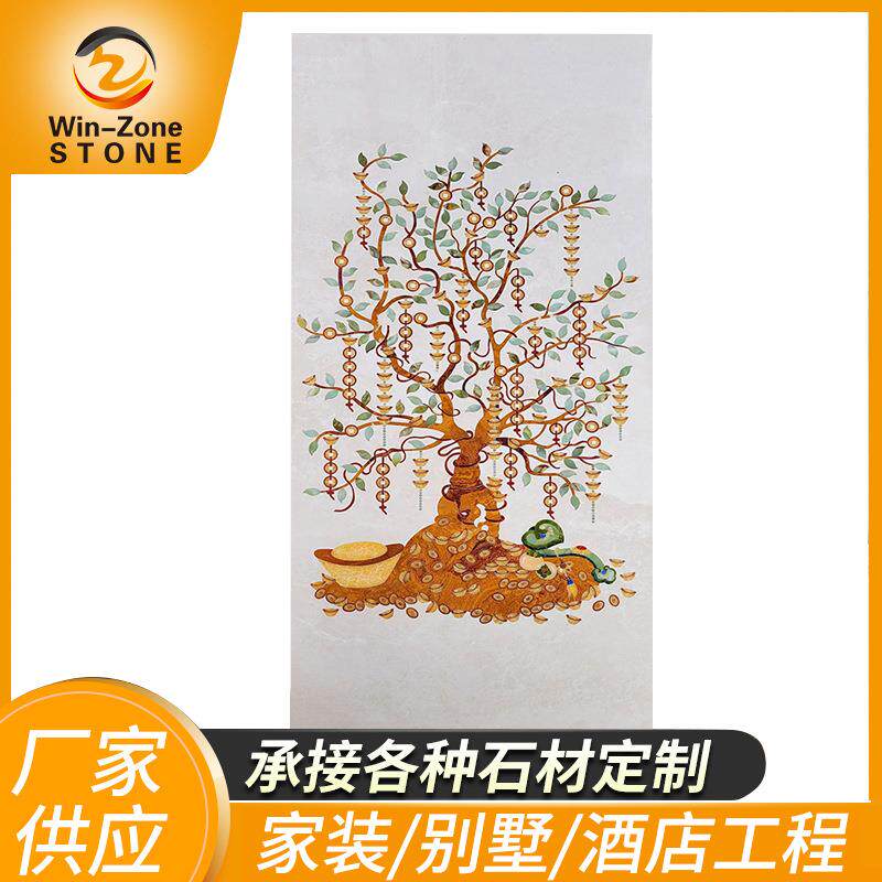 背景墙家装水刀拼花 现代欧式轻奢大理石材云浮厂家生产