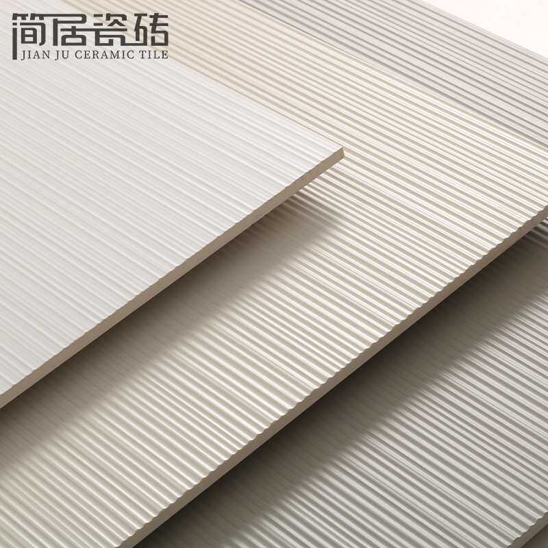 拉槽纹通体米白色背景墙墙砖 别墅客厅卫生间纯白色瓷砖600*1200