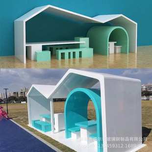 玻璃钢景观凉亭园林雕塑蛋壳屋创意造型柱子户外休息吧台树池座椅