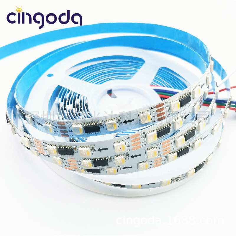 高端自动写码高辉高刷DC12V-DMX512RGBW/60LED1990协议可寻址灯带