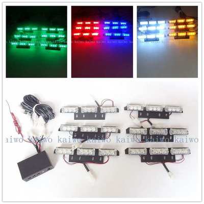 03024 9X6 54LED高亮度汽车中网一拖六 爆闪灯.频闪灯 1拖6