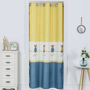 来图艺术外购极简欧式免打孔门帘卧室客厅试衣间隔断遮挡帘