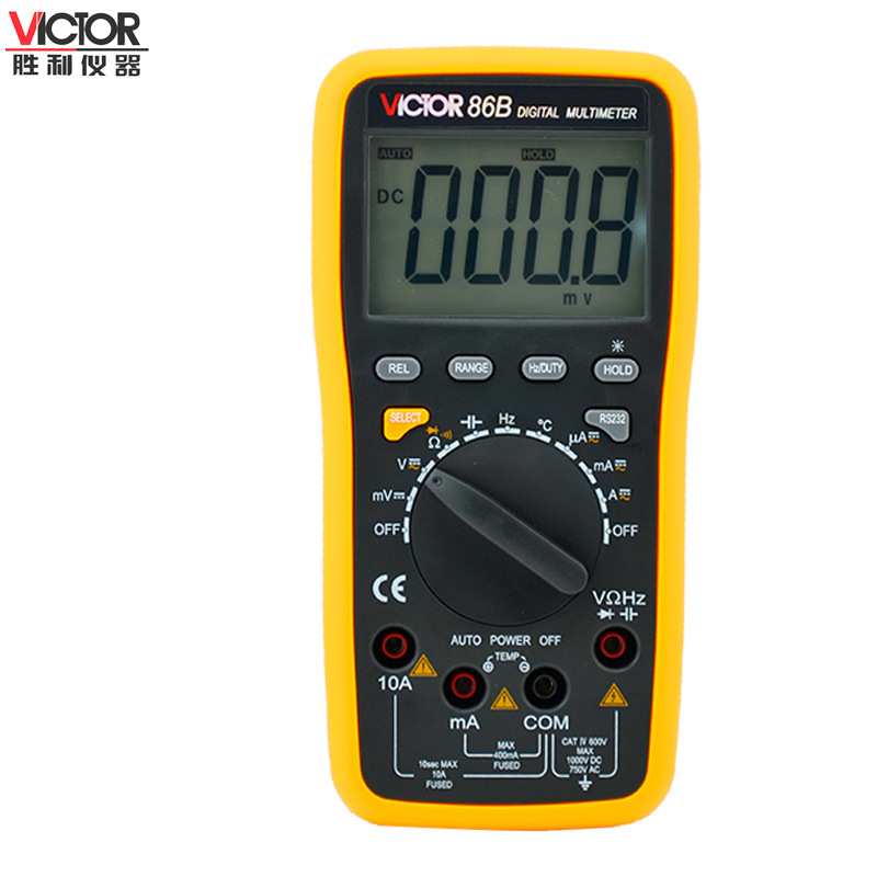 胜利VC86B 数字万用表 测温/测频率/USB接口自动量程数字