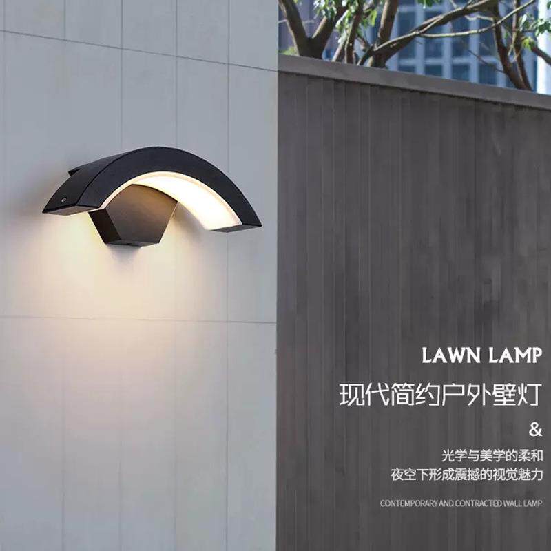 户外壁灯感应防水庭院室外阳台大门口门前现代简约led扇形墙壁灯
